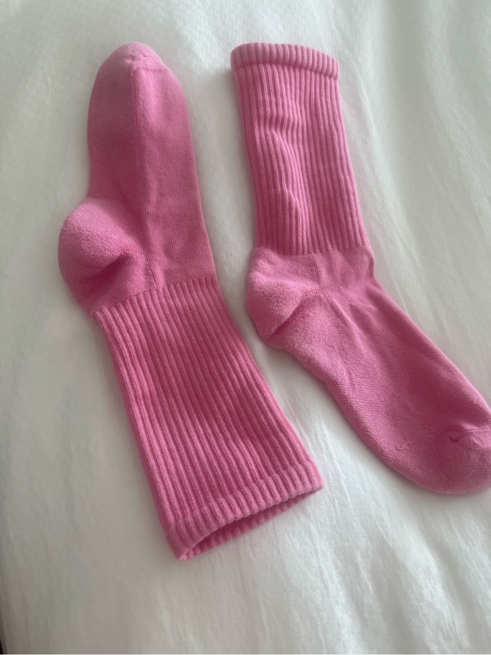 lululemon athletica Pink Ribbed Crew Socks